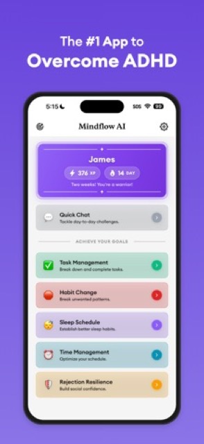 Mindflow AI: Overcome ADHD — App Store screenshot 1