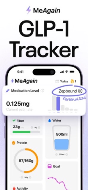 MeAgain: GLP-1 Tracker App — App Store screenshot 1