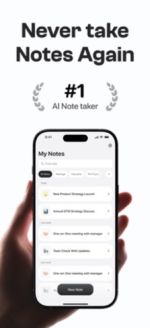 Notee: AI Note Taker — App Store screenshot 1
