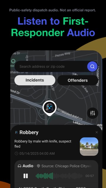 CrimeRadar Dispatch Audio — App Store screenshot 2