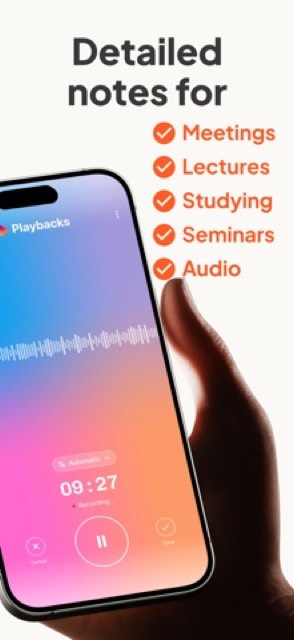 Playbacks: AI Note Taker — App Store screenshot 2