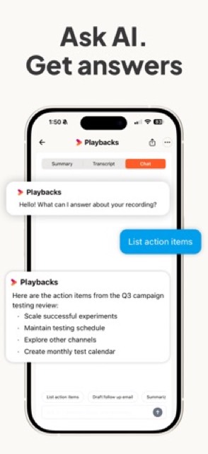 Playbacks: AI Note Taker — App Store screenshot 5