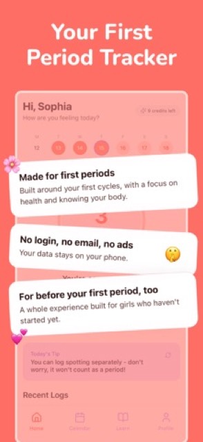 Soso: Tween Period Tracker — App Store screenshot 1