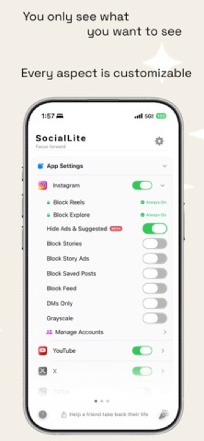 SocialLite-Block Reels&Shorts — App Store screenshot 3