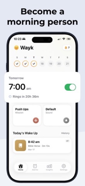 Wayk: Alarm Clock to Wake Up — App Store screenshot 1