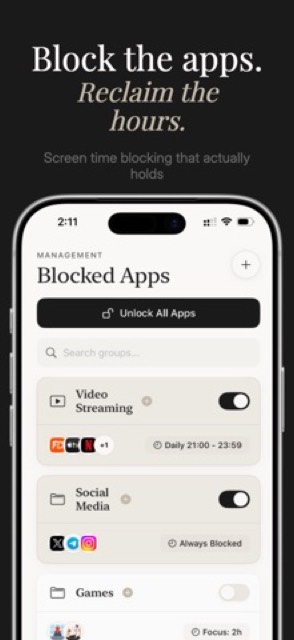 Sentence: Screen Time Control — App Store screenshot 1
