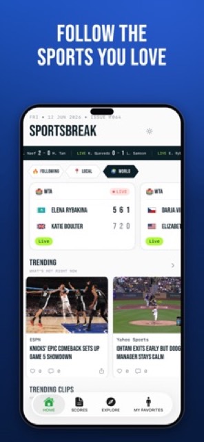 SportsBreak: Local Sports News — App Store screenshot 1