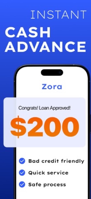 Instant Cash Advance - Zora — App Store screenshot 1