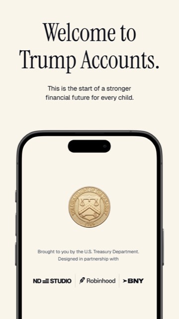 Trump Accounts: Official App — App Store screenshot 1