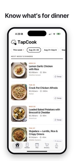 TapCook: Budget Meal Plans — App Store screenshot 1