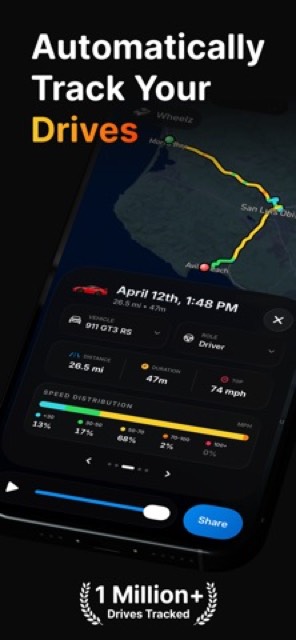 Wheelz - Speed & Drive Tracker — App Store screenshot 1