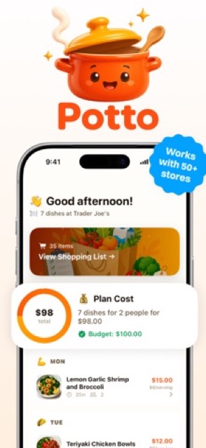 Potto: Meal Planner & Recipes — App Store screenshot 2