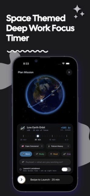 Orbital Focus: Deep Work Timer — App Store screenshot 1