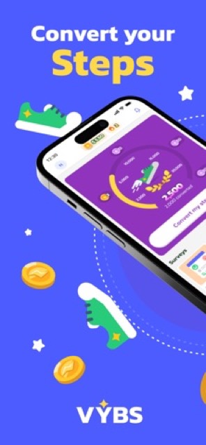 VYBS Steps: Walk & Earn — App Store screenshot 1