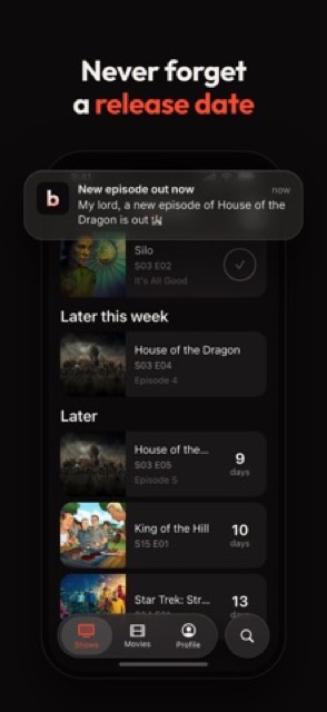 Bingers: TV & Movie Tracker — App Store screenshot 2