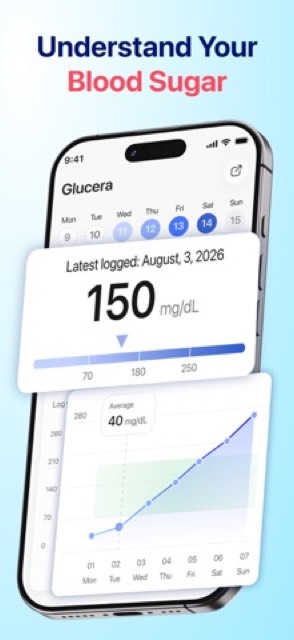 Glucera: Blood Sugar Tracker — App Store screenshot 1